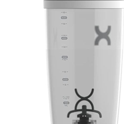 Promixx Bottiglia Originale Shaker - Alimentato a Batteria per Frullati di Proteine Lisci - Senza BPA, Tazza da 600ml (Bianco)