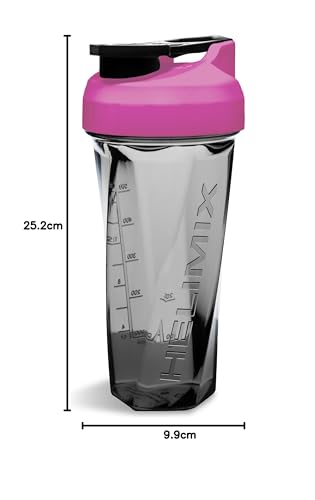 HELIMIX 1,5 Vortex Blender Shaker bottiglia contiene fino a 828 ml | Nessuna palla o frusta | Prodotto negli Stati Uniti | Portatile pre allenamento Proteine del siero di latte shaker tazza | Mescola