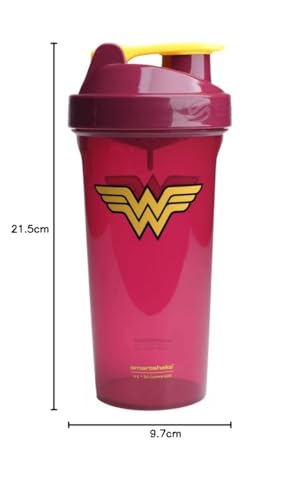 Smartshake Lite Justice League Protein Shaker Bottle 800ml - DC Comics Batman Borraccia per acqua a tenuta stagna BPA Free Gym Shaker Bottle per frullati proteici e proteine in polvere