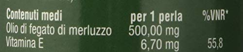 Naturando Olio di Fegato di Merluzzo ricco di Omega 3, vitamina A e vitamina D e Vitamina E - 70 capsule