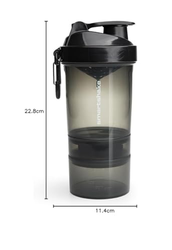 SmartShake Original2Go Shaker per Cibo e Bevande nutrizionali, Gunsmoke Black, Taglia Unica