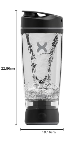 Promixx Bottiglia Originale Shaker - Alimentato a Batteria per Frullati di Proteine Lisci - Senza BPA, Tazza da 600ml (Bianco)