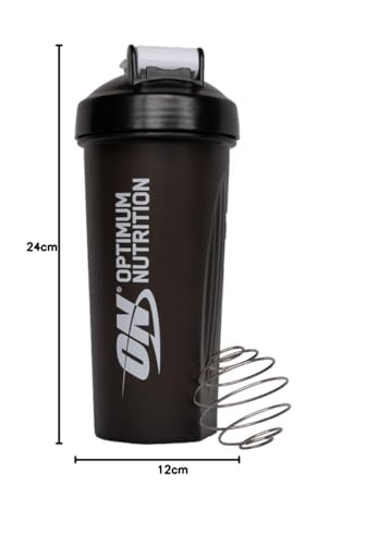 Optimum Nutrition Shaker con sfera di miscelazione in acciaio inox, senza BPA e DEHP, lavabile in lavastoviglie, per proteine in polvere, integratori per allenamento e frullati sostitutivi dei pasti,