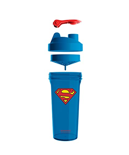 Smartshake Lite Justice League Protein Shaker Bottle 800ml - DC Comics Batman Borraccia per acqua a tenuta stagna BPA Free Gym Shaker Bottle per frullati proteici e proteine in polvere