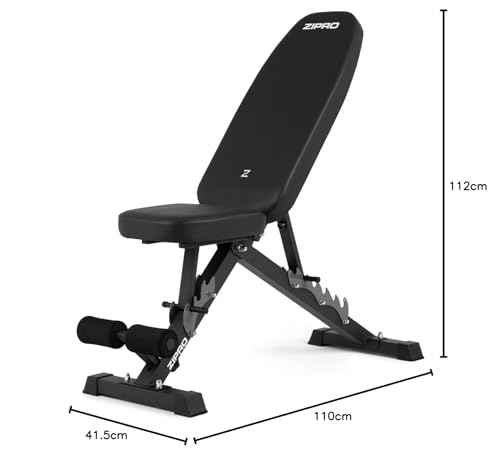 ZIPRO panca pieghevole per allenamento, panca per sollevamento pesi, panca fitness multifunzionale, panca sit up, attrezzi fitness, panca piana, panca pesi, stazione di forza per casa o palestra