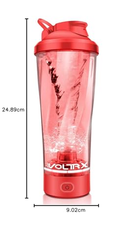 VOLTRX Shaker per Proteine Elettrico, Fatto con Tritan - Senza BPA - 24oz(700ml) Vortex Portatile Mixer Cup/Tazze Shaker Ricaricabili USB per Frullati Proteici (Nero)