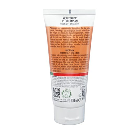 HW CASE Kräuterhof Balsamo per cavalli riscaldante, extra forte, gel massaggiante - Rimedio naturale per il sollievo muscolare (1x500ML)