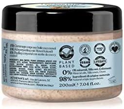 L'Erboristica Athena's - Scrub Corpo Idratante e Vellutante - Crema Corpo Esfoliante e Levigante con Olio di Cocco, Olio di Monoi e Granuli di Albicocca - 200 ml