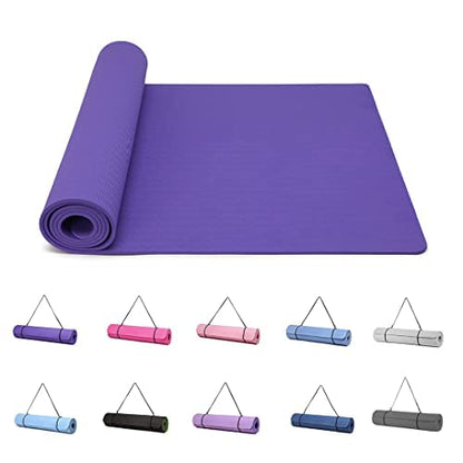 Good Nite Tappetini da Yoga da Donna Antiscivolo Con Superficie Testurizzata, Spessore 6 Mm, Con Cinghia Per Il Trasporto, Tappetino per Yoga, Pilates, Ginnastica (183 * 61 * 0,6 Cm)