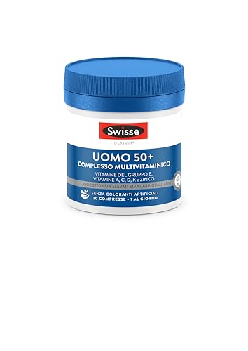 Swisse Multivitaminico Uomo 50+ - 30 Compresse - Integratore multivitaminico per uomo con vitamine, minerali ed erbe naturali