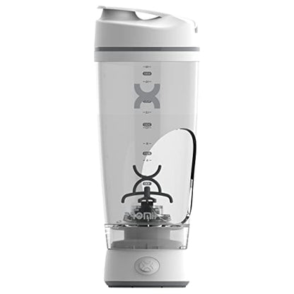 Promixx Bottiglia Originale Shaker - Alimentato a Batteria per Frullati di Proteine Lisci - Senza BPA, Tazza da 600ml (Bianco)