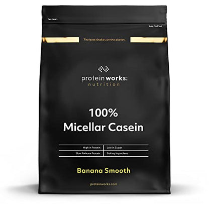 Caseina Micellare 100% Proteine In Polvere THE PROTEIN WORKS | Frullato Proteico A Rilascio Lento | Aminoacidi | Supporta Il Recupero | Panna & Fragole, 500 g