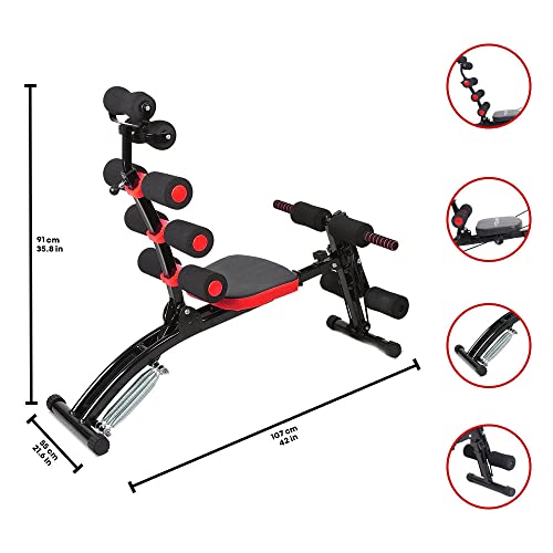 TechFit Panca Multifunzione Total Trainer - Rivoluzionario Panca Addominali, Pieghevole, Ideale per Muscoli Addominali, Vita, Schiena, Spalle, Gambe, Supporto Addome Fermo, Piattaforma di Resistenza