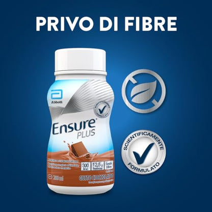 Ensure Plus Supplemento Nutrizionale Ipercalorico con Proteine, privo di Fibre |Formato bevanda| Alimento a fini medici speciali completo e bilanciato | Confezione 4x200ml Gusto Vaniglia