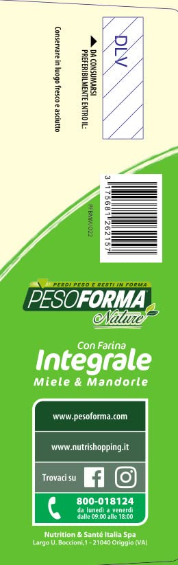 Pesoforma 16 Biscotti, Miele e Mandorle, con Farina integrale, per Rimettersi in Forma con Gusto, solo 238 Calorie, 8 Pasti Sostitutivi