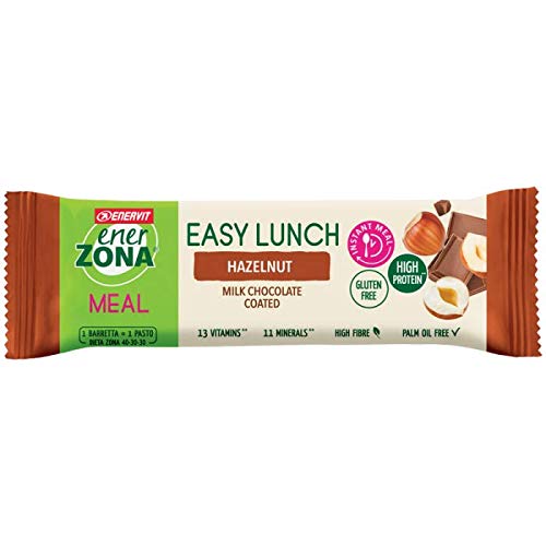 Enervit, Enerzona Protein Snack 40-30-30 Gusto Noir Cioccolato Fondente, 30 Barrette Proteiche da 33gr Dieta a Zona con Proteine del Latte e Fibre, Senza Olio di Palma