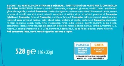 Pesoforma Biscotti Lampone e Mela, Pasto sostitutivo proteico, Per rimettersi in forma con gusto, Solo 219 calorie, Nuovo formato, 16 biscotti, 8 pasti sostitutivi