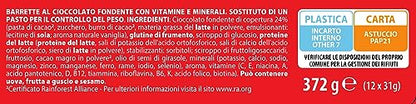 Pesoforma Barrette Fondente Amabile, Pasto sostitutivo proteico, Barrette per il controllo del peso, Barrette proteiche al cioccolato per restare in forma, Solo 236 calorie, 12x31g