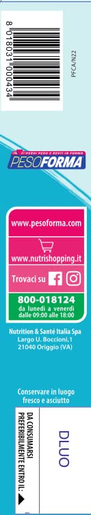 Pesoforma Barrette Fondente Amabile, Pasto sostitutivo proteico, Barrette per il controllo del peso, Barrette proteiche al cioccolato per restare in forma, Solo 236 calorie, 12x31g