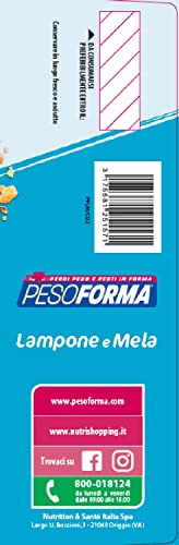 Pesoforma Biscotti Lampone e Mela, Pasto sostitutivo proteico, Per rimettersi in forma con gusto, Solo 219 calorie, Nuovo formato, 16 biscotti, 8 pasti sostitutivi