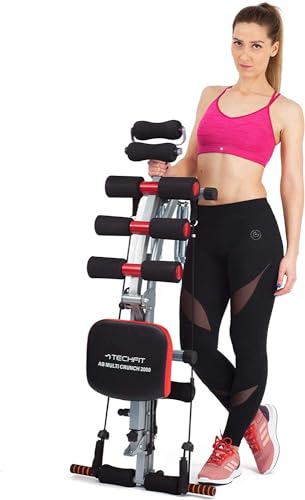 TechFit Panca Multifunzione Total Trainer - Rivoluzionario Panca Addominali, Pieghevole, Ideale per Muscoli Addominali, Vita, Schiena, Spalle, Gambe, Supporto Addome Fermo, Piattaforma di Resistenza