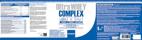 Ultra Whey COMPLEX integratore alimentare per sportivi a base di proteine del siero di latte concentrate (Whey Concentrate) ed Isolate (Whey Isolate) (Cioccolato, 2000 grammi)