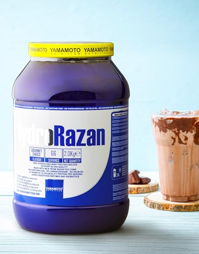 Hydro RAZAN® new formula integratore alimentare a base di proteine del siero del latte idrolizzate Optipep® 90 con aggiunta di probiotici ed enzimi digestivi gusto Cioccolato 700 g