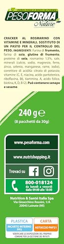 Pesoforma Nature Cracker Pasto Mediterraneo, 4 Pasti Sostitutivi Dimagranti, 100% Vegetale, 8 X 30 G