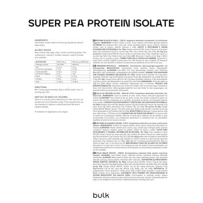 Bulk Proteine isolate di piselli, Frullato proteico vegano, Noce di cocco, 1kg, 33 porzioni