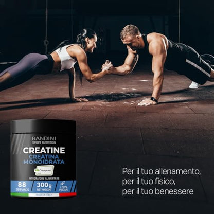 Bandini® Creatina CREAPURE® Monoidrata in Polvere Pura - Integratore per Allenamento, Sport, Palestra e Pre Workout - Include Dosatore - 100% Vegan - A base di Creatine Monoidrato per ATP e recupero