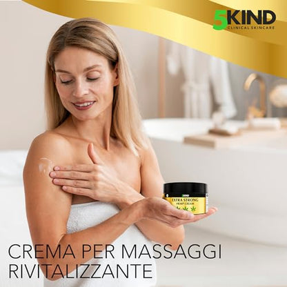 5kind crema canapa extra forte 100 ml - Crema Muscolare Idratante e Ricca Di Estratti Naturali. Calma Piedi, Spalle e Ginocchia