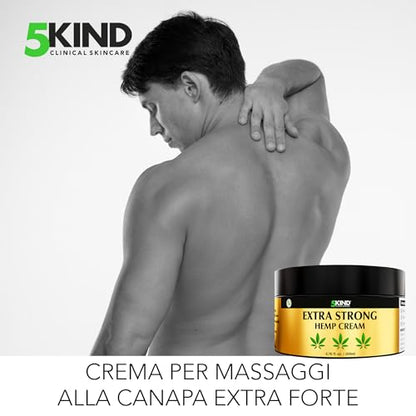 5kind crema canapa extra forte 100 ml - Crema Muscolare Idratante e Ricca Di Estratti Naturali. Calma Piedi, Spalle e Ginocchia