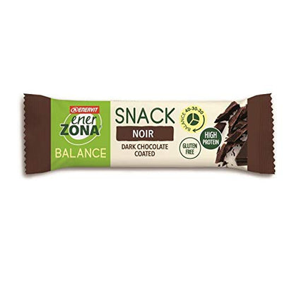 Enervit, Enerzona Protein Snack 40-30-30 Gusto Noir Cioccolato Fondente, 30 Barrette Proteiche da 33gr Dieta a Zona con Proteine del Latte e Fibre, Senza Olio di Palma