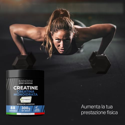 Bandini® Creatina CREAPURE® Monoidrata in Polvere Pura - Integratore per Allenamento, Sport, Palestra e Pre Workout - Include Dosatore - 100% Vegan - A base di Creatine Monoidrato per ATP e recupero