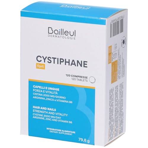 Cystiphane Confezione da 120 Compresse - Integratore alimentare contiene amminoacidi, vitamina B6 e zinco. Contribuisce alla crescita di Capelli e Unghie