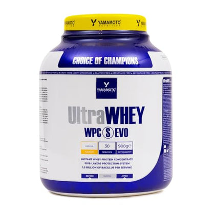 YAMAMOTO NUTRITION Ultra Whey WPC S EVO 2 kg, Integratore Alimentare di Proteine del Siero Concentrate e Spore di Bacillus, Aumento Massa Muscolare, Gusto Cioccolato