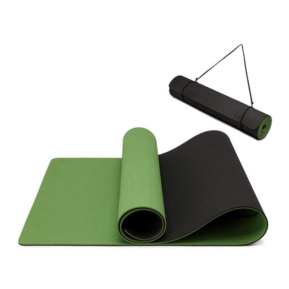 Oak & Tea Tappetino da yoga, tappetino da yoga spesso antiscivolo per donne/uomini, tappetini per esercizi per la casa palestra con cinghia di trasporto, tappetino ecologico in TPE per yoga, meditazione, pilates, 183 x 61 x 0,6 cm