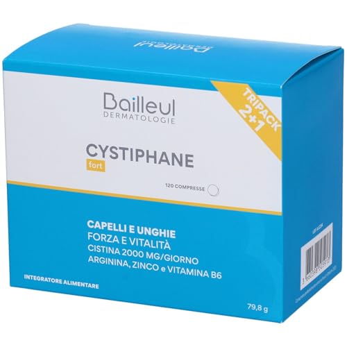 Cystiphane Confezione da 120 Compresse - Integratore alimentare contiene amminoacidi, vitamina B6 e zinco. Contribuisce alla crescita di Capelli e Unghie