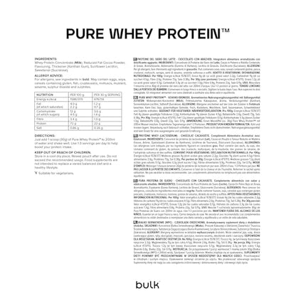 Bulk Pure Whey Protein, Cioccolato, 500 g, 16 porzioni