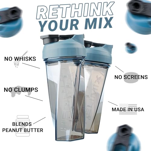 HELIMIX 1,5 Vortex Blender Shaker bottiglia contiene fino a 828 ml | Nessuna palla o frusta | Prodotto negli Stati Uniti | Portatile pre allenamento Proteine del siero di latte shaker tazza | Mescola