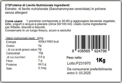 F Energy Feelings Proteine di Piselli in Polvere BIO 1 Kg / 82% Proteine Vegetali/Proteine Vegane Massa Muscolare e Dimagrire/Senza Zuccheri Aggiunti, Lattosio né Glutine