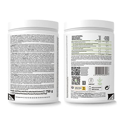 Weider Vegan Protein (750g) Gusto Cappuccino. Proteine Vegane 23g/dose isolate di piselli e riso, Con Vitamina B12 e Stevia, Senza Glutine, Senza Zucchero, Contenitore 50% Riciclato, 100% Riciclabile