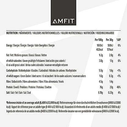 Marchio Amazon - Amfit Nutrition Proteine del Siero di Latte in Polvere, Nocciola e Cioccolato, 33 porzioni, 1 kg (Confezione da 1)