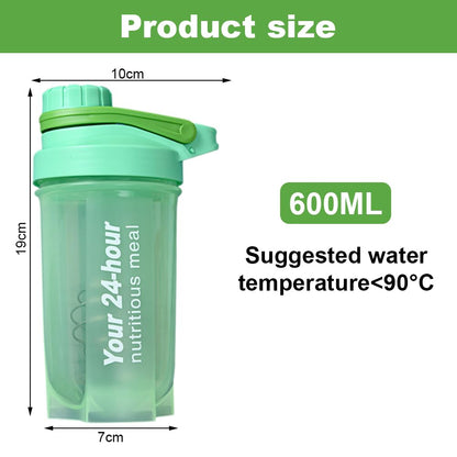 EACHPT Protein Shaker,Shaker per proteine da 600 ml per frullati di integratori,shaker per proteine con tappo a vite,setaccio e scala graduata|A prova di perdite,senza BPA