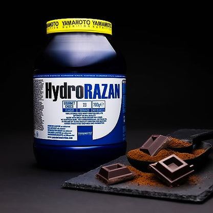 Hydro RAZAN® new formula integratore alimentare a base di proteine del siero del latte idrolizzate Optipep® 90 con aggiunta di probiotici ed enzimi digestivi gusto Cioccolato 700 g