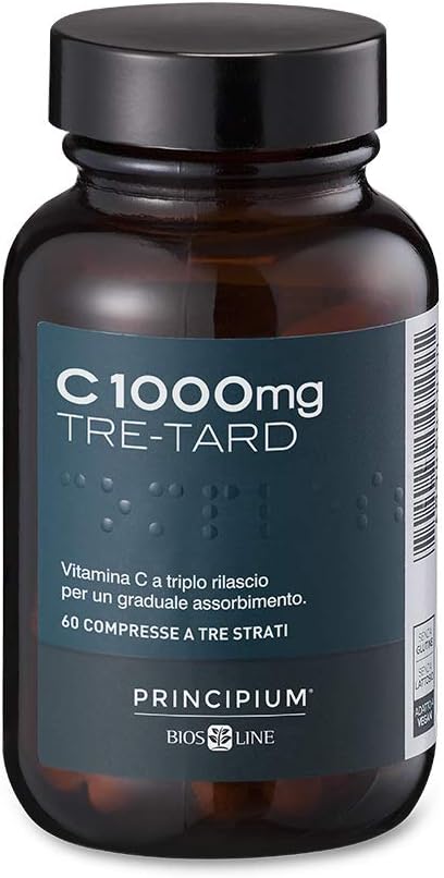 Bios Line Principium C 1000mg Tre-Tard Integratore Antiossidante con Estratti di Rosa Canina e Acerola, 60 Compresse