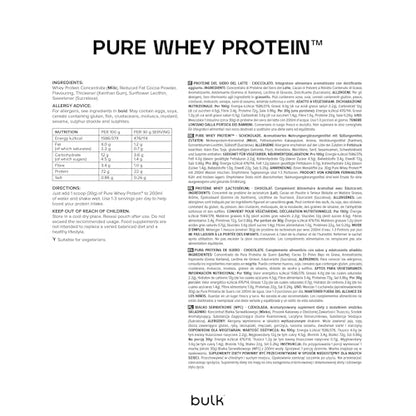 Bulk Pure Whey Protein, Cioccolato, 500 g, 16 porzioni