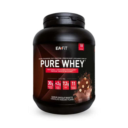 Proteine Whey Pure Whey EAFIT, 850g, Proteine in Polvere del Siero del Latte, Gusto Intense Vaniglia, Aminoacidi ed Enzimi Digestivi, Proteine Massa Muscolare, Assimilazione Rapida, Whey Protein