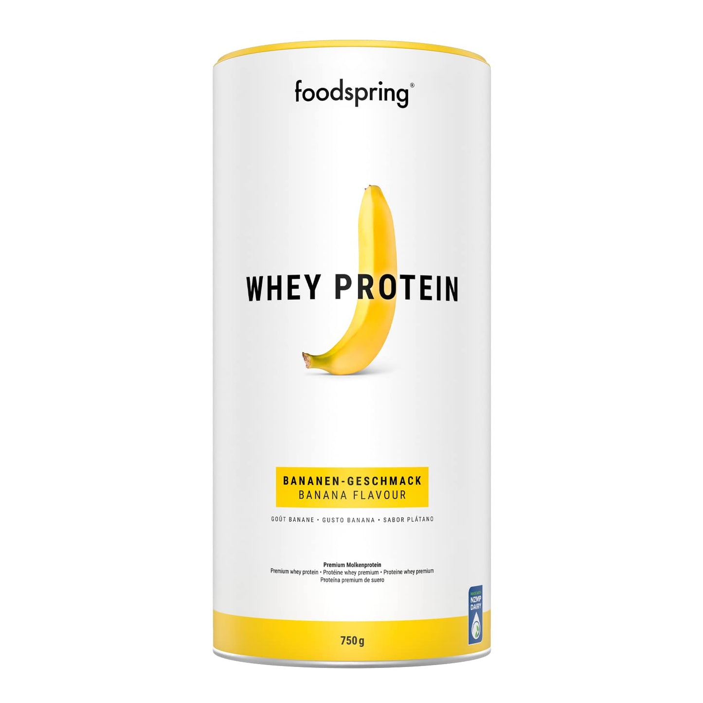 foodspring - Proteine Whey in polvere Cioccolato - Con 21 g di proteine per l'aumento muscolare, perfetta solubilità, ultra-filtrate & ricche di BCAA ed EAA - gusto pieno e delizioso (750 g)