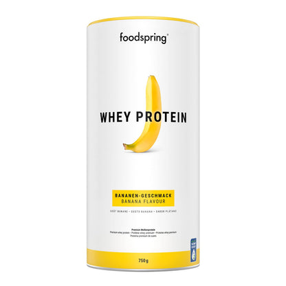 foodspring - Proteine Whey in polvere Cioccolato - Con 21 g di proteine per l'aumento muscolare, perfetta solubilità, ultra-filtrate & ricche di BCAA ed EAA - gusto pieno e delizioso (750 g)